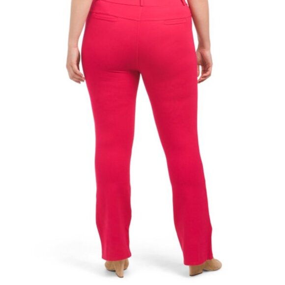 Womens Pink Ponte‎ Bootcut Pants Plus Size 3X Comfort Stretch - Picture 2 of 16